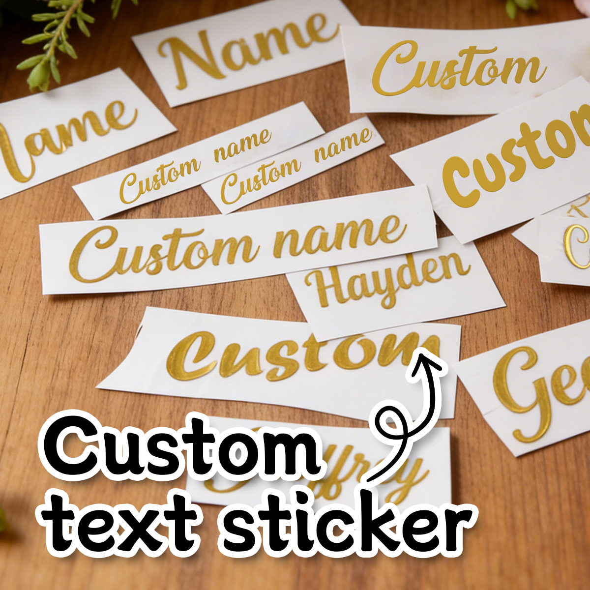 Personalised Candle Label - Custom Name Stickers, Custom Golden Crystal
