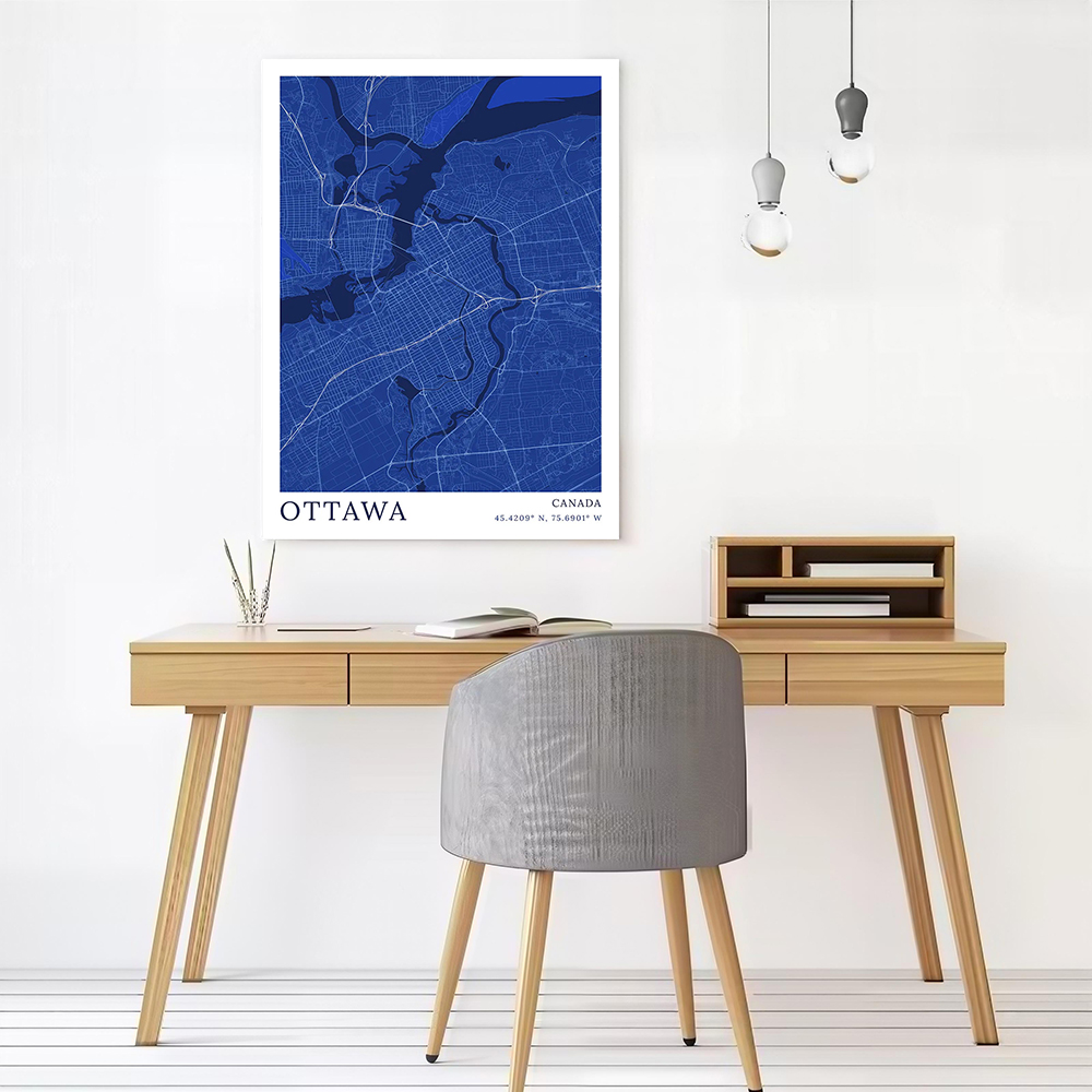 Ottawa City Map Printed Canvas - Custom Map Poster recension och pris