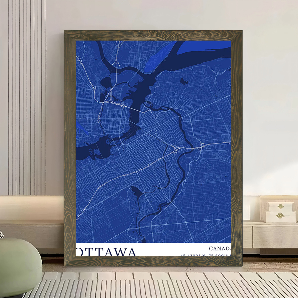 Ottawa City Map Printed Canvas - Custom Map Poster recension och pris