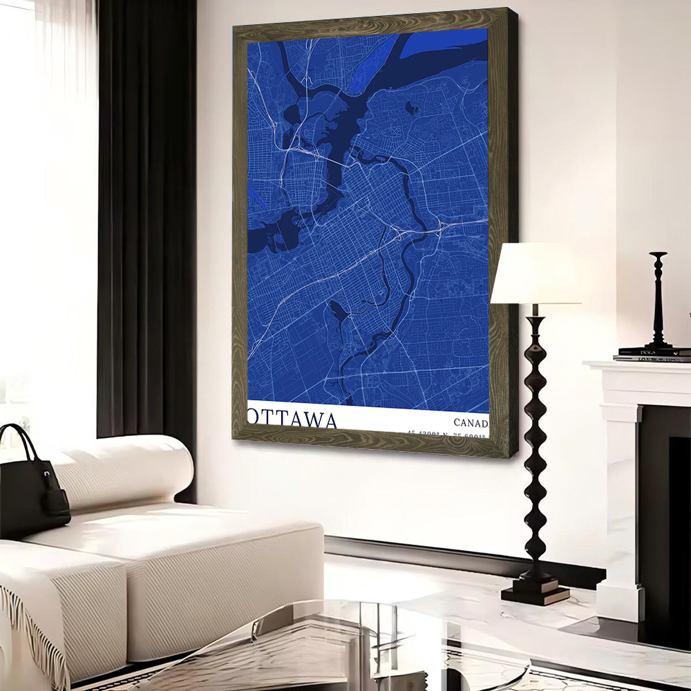 Ottawa City Map Printed Canvas - Custom Map Poster recension och pris