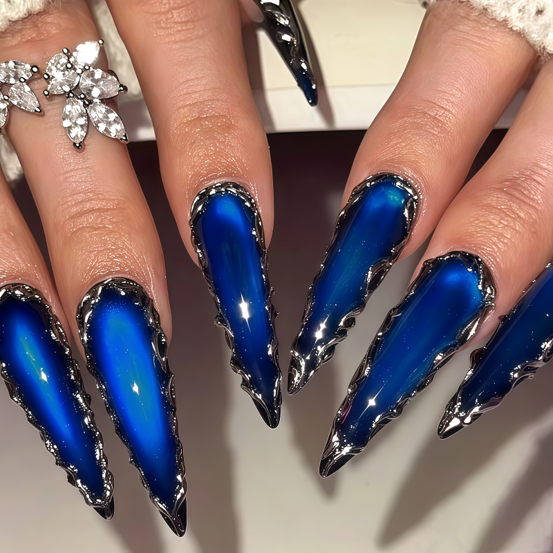 24PCSPurple Press on Nails Med - Pressed Flower Art recension och pris