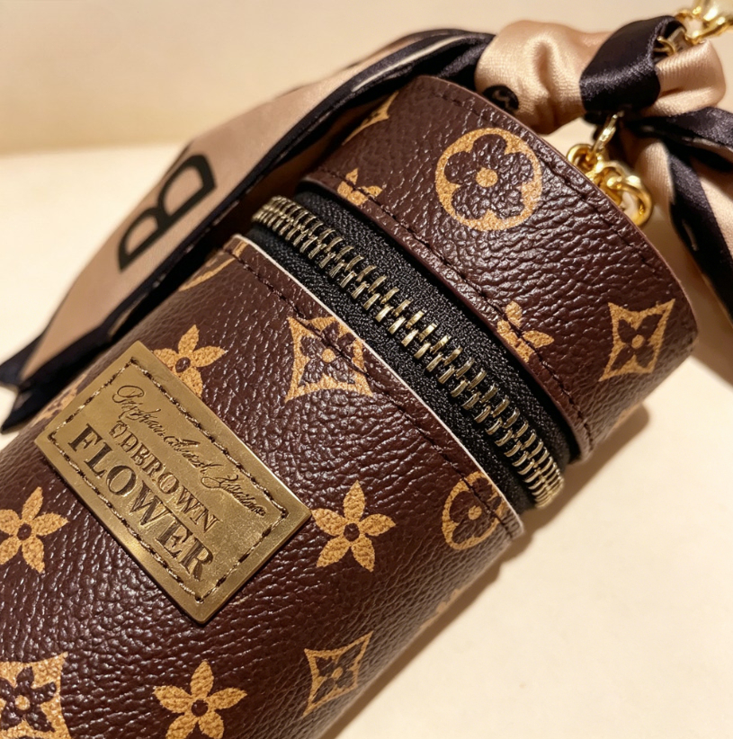 Vintage Brown Monogram Print C - Monogram Keychain Leather recension och pris