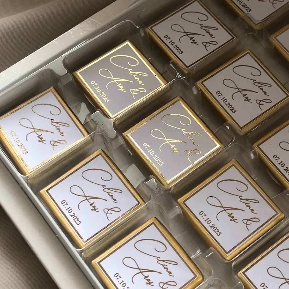 50pcs Wedding Chocolate Packin - Personalised Candle Label recension och pris