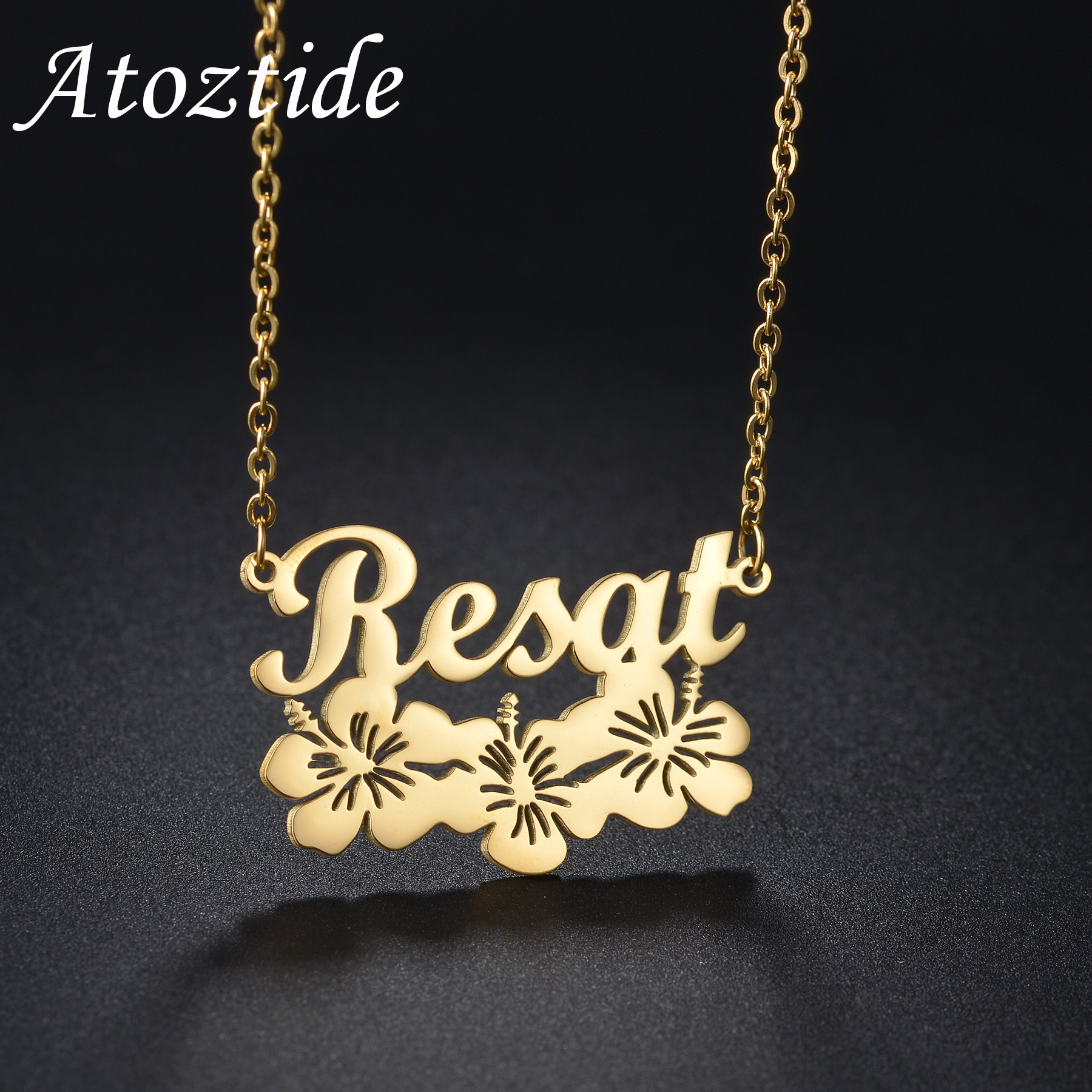 Atoztide Personalized Custom P - Birth Flower Necklace recension och pris