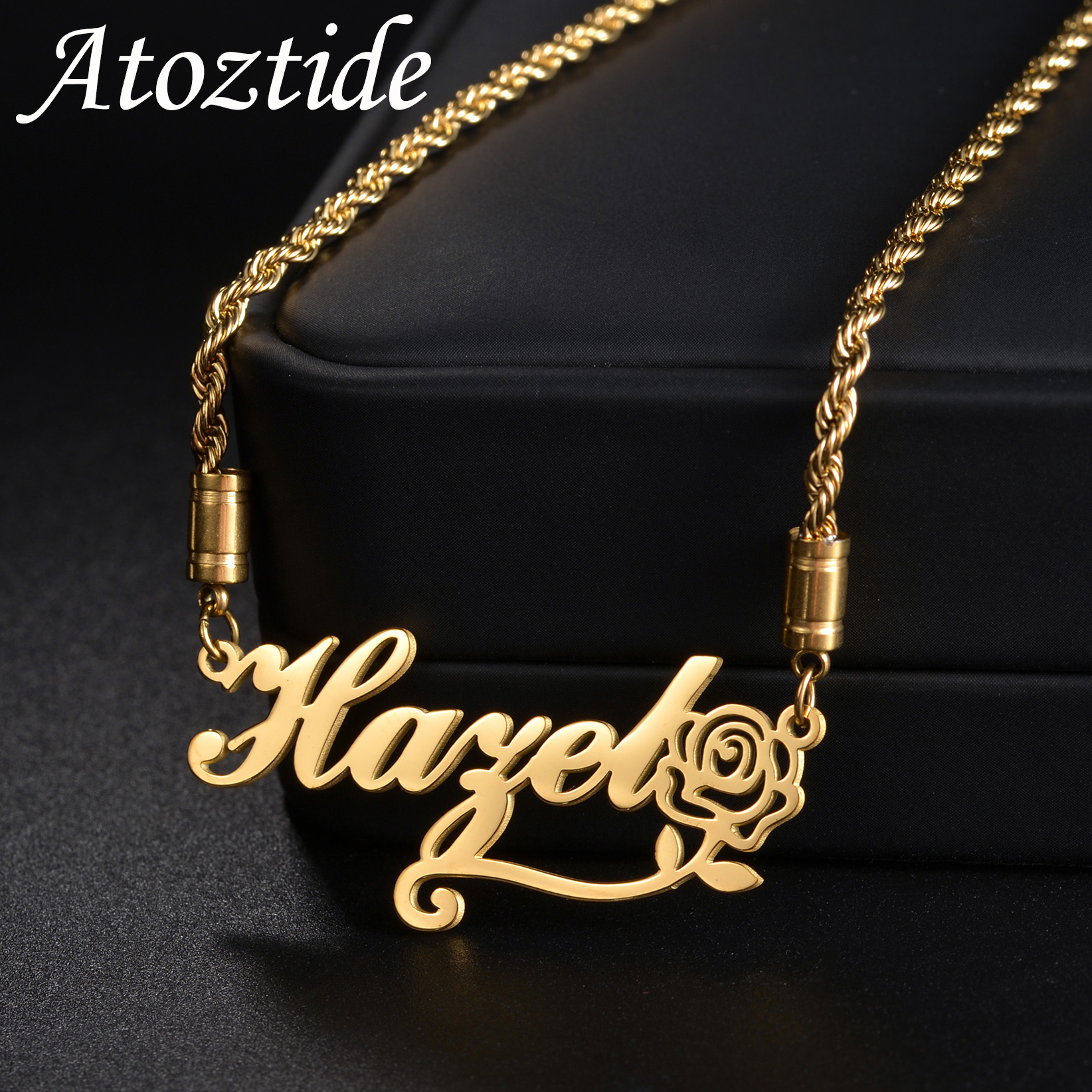 Atoztide Personalized Custom N - Birth Flower Necklace recension och pris