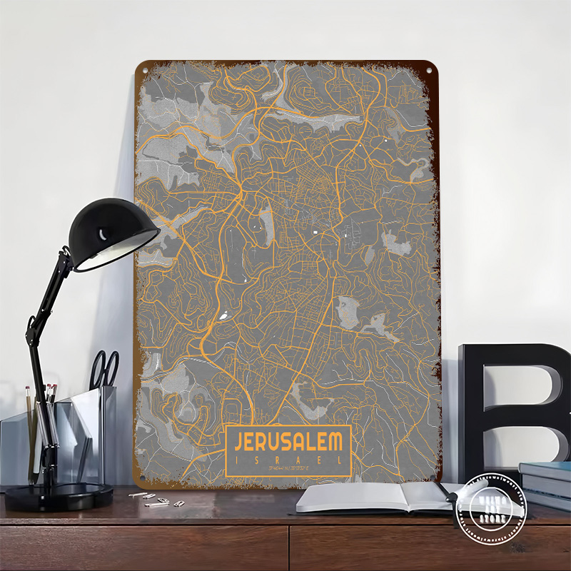 Jerusalem City Map Israel Bauh - Custom Map Poster recension och pris