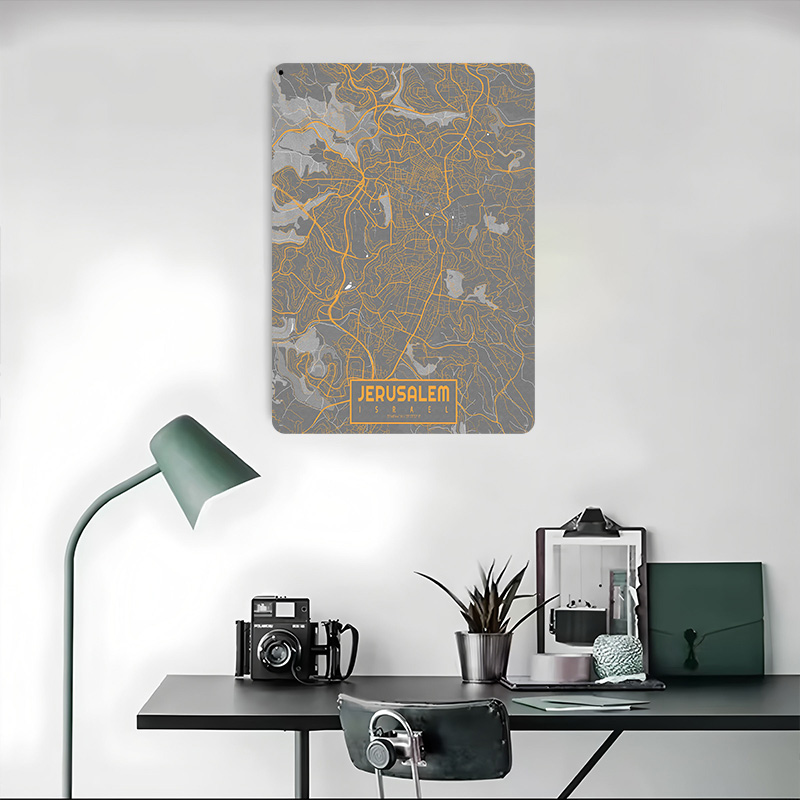 Jerusalem City Map Israel Bauh - Custom Map Poster recension och pris
