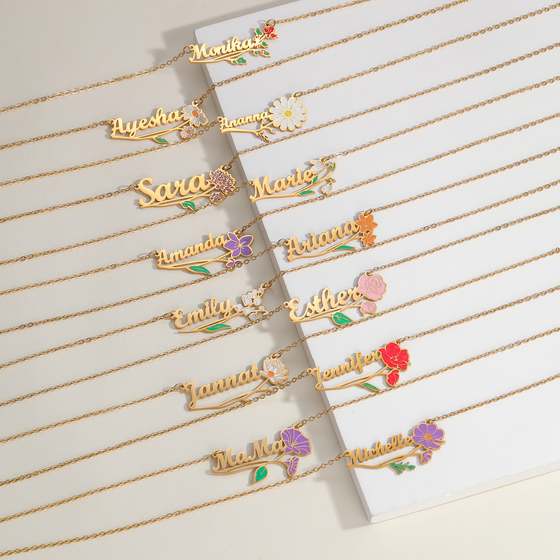 Acheerup Personalized Name UV  - Birth Flower Necklace recension och pris