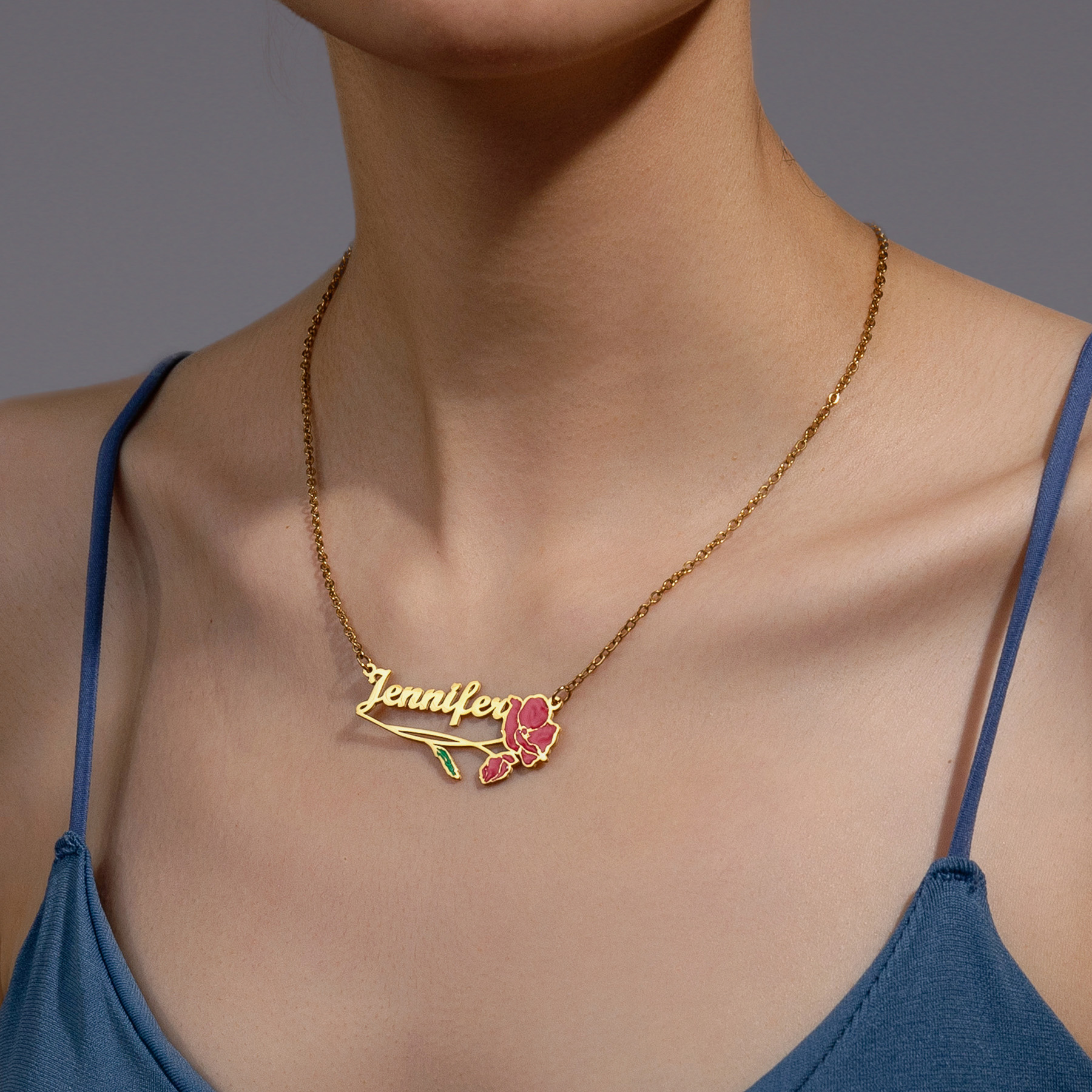 Acheerup Personalized Name UV  - Birth Flower Necklace recension och pris