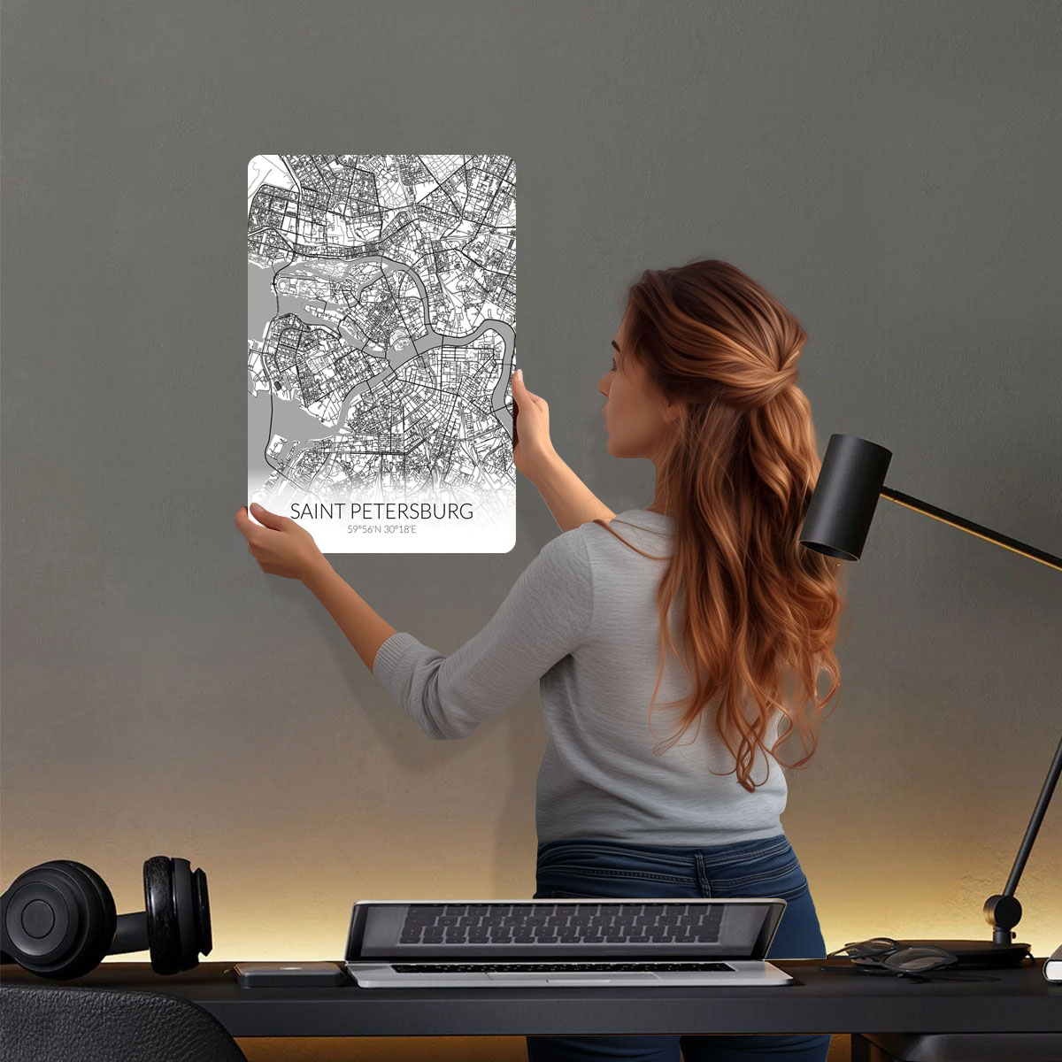 Saint Petersburg White Map Tin - Custom Map Poster recension och pris