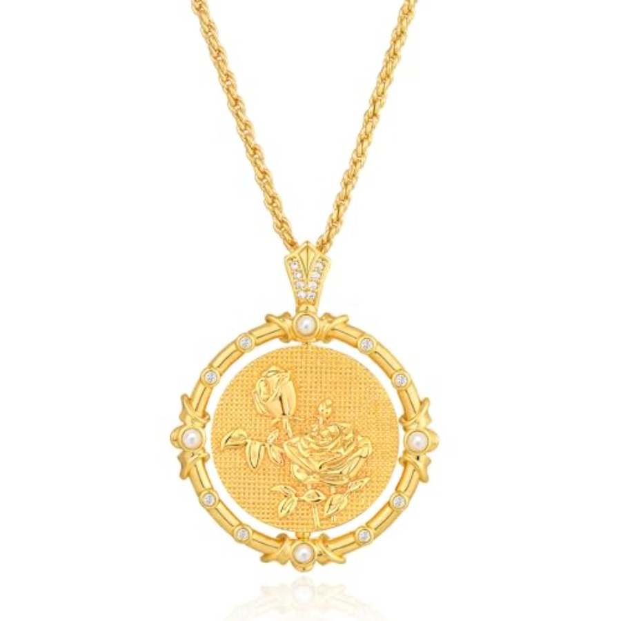 Fettero Gold Necklace for Wome - Birth Flower Necklace recension och pris