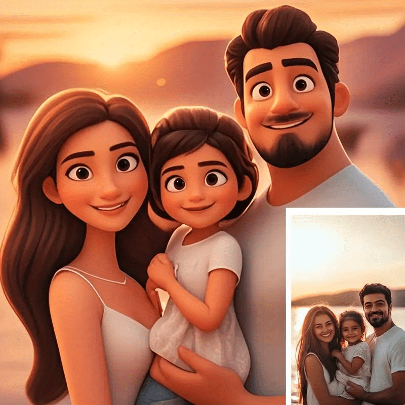 Custom Family Portrait Cartoon - Custom Star Map recension och pris