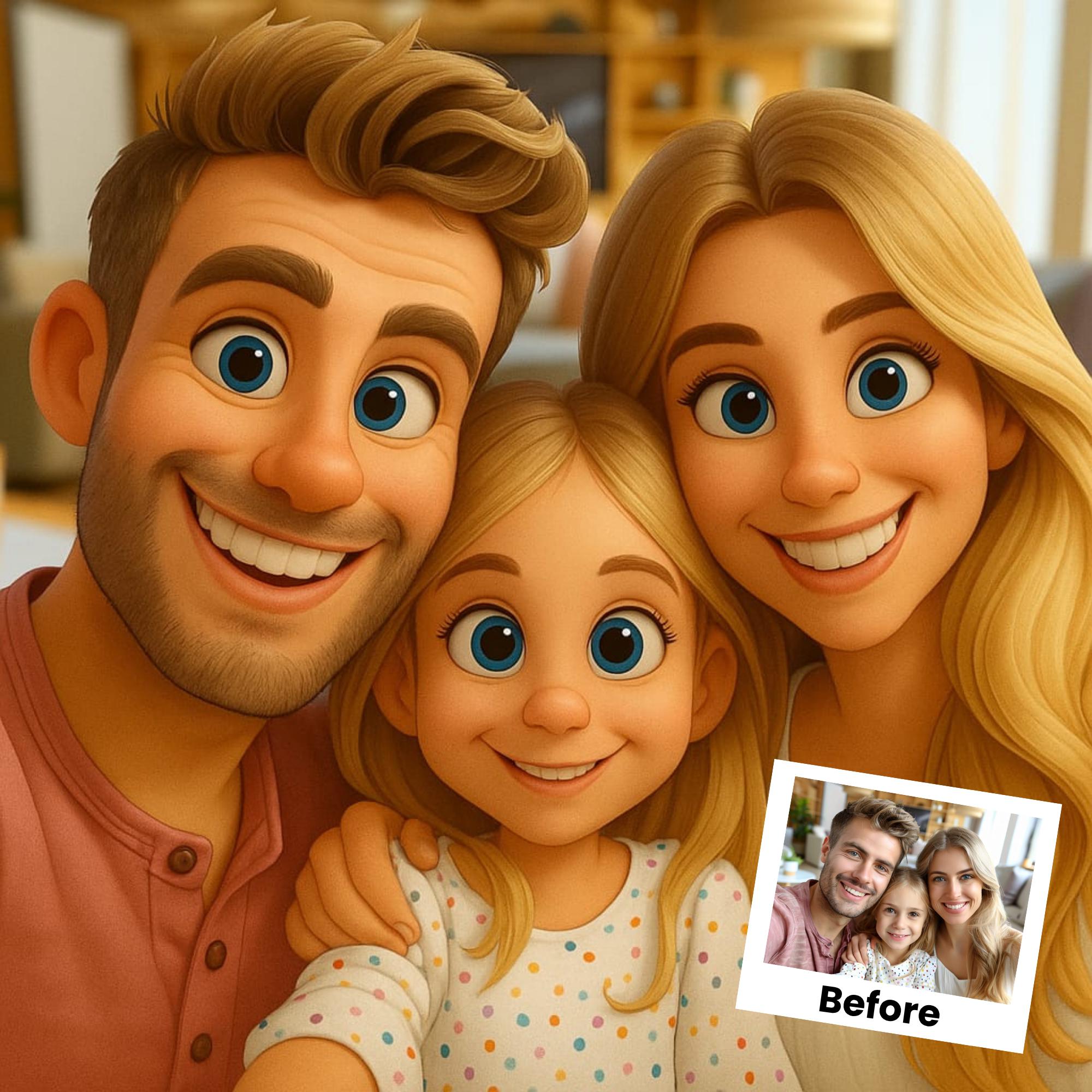 Custom Family Portrait Cartoon - Custom Star Map recension och pris