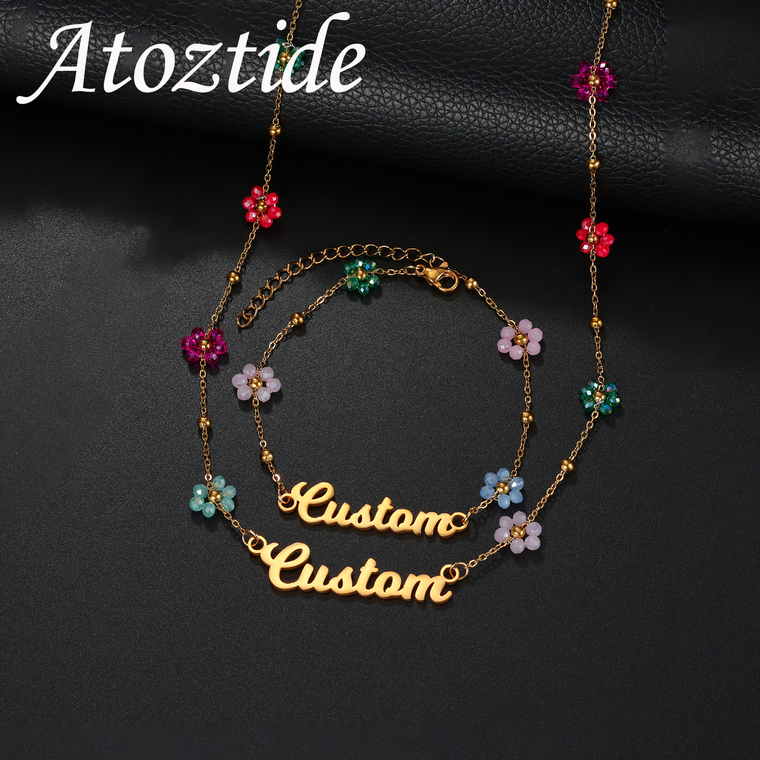 Atoztide Custom Name Jewelry S - Birth Flower Necklace recension och pris