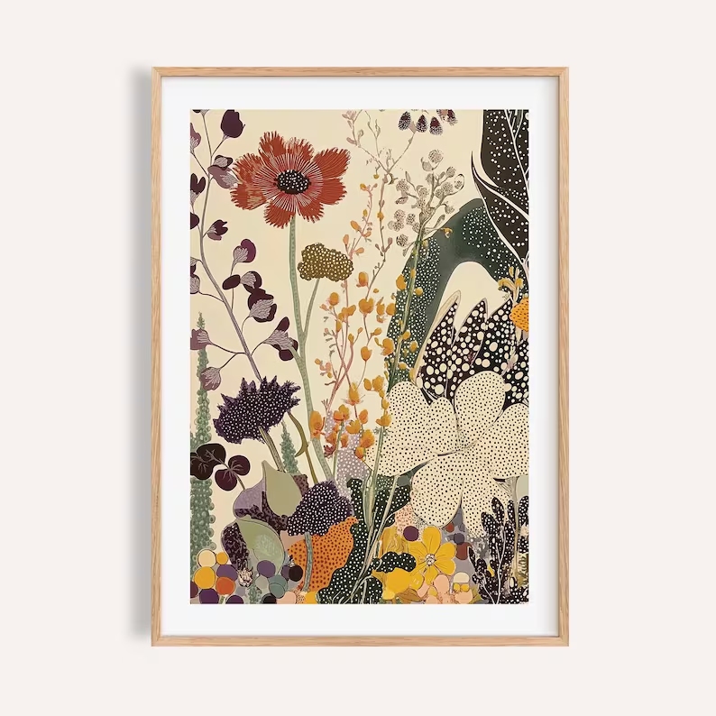 Modern Japanese Botanical  Wal - Custom Map Poster recension och pris