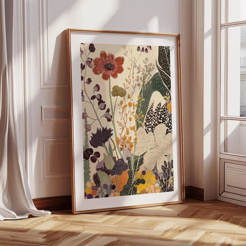 Modern Japanese Botanical  Wal - Custom Map Poster recension och pris