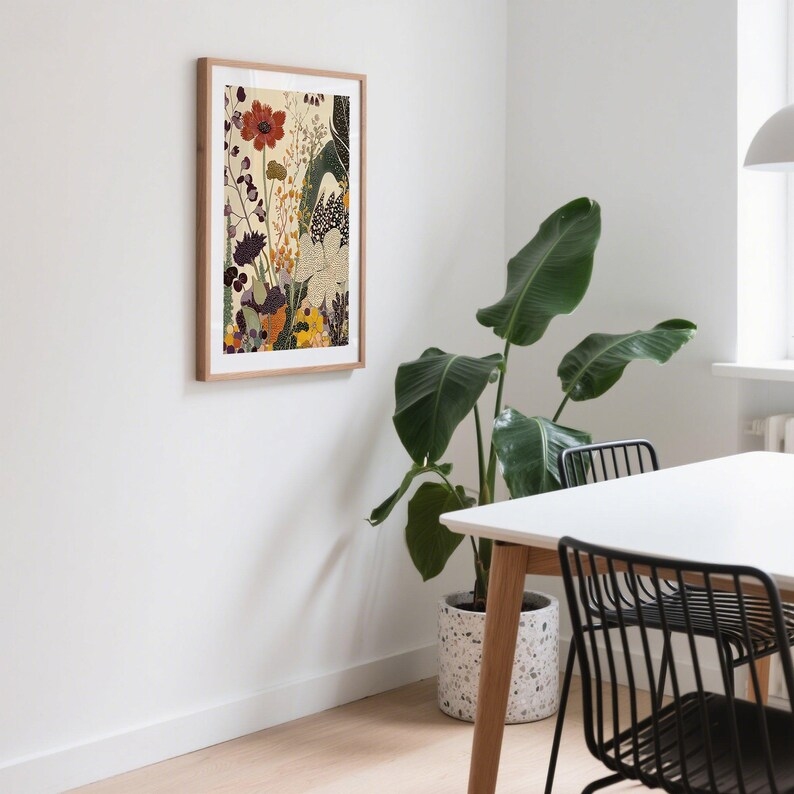 Modern Japanese Botanical  Wal - Custom Map Poster recension och pris