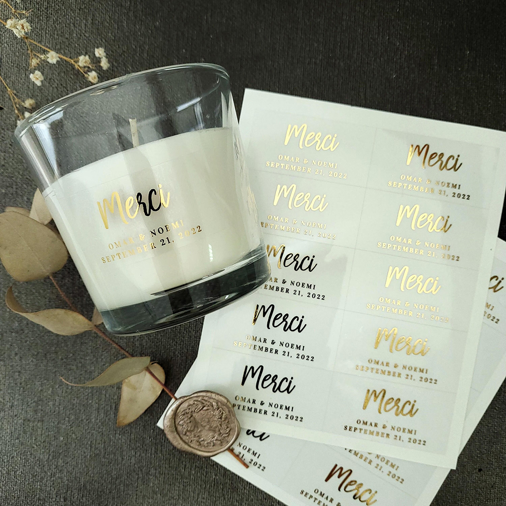 100pcs Custom Transparent Labe - Personalised Candle Label recension och pris