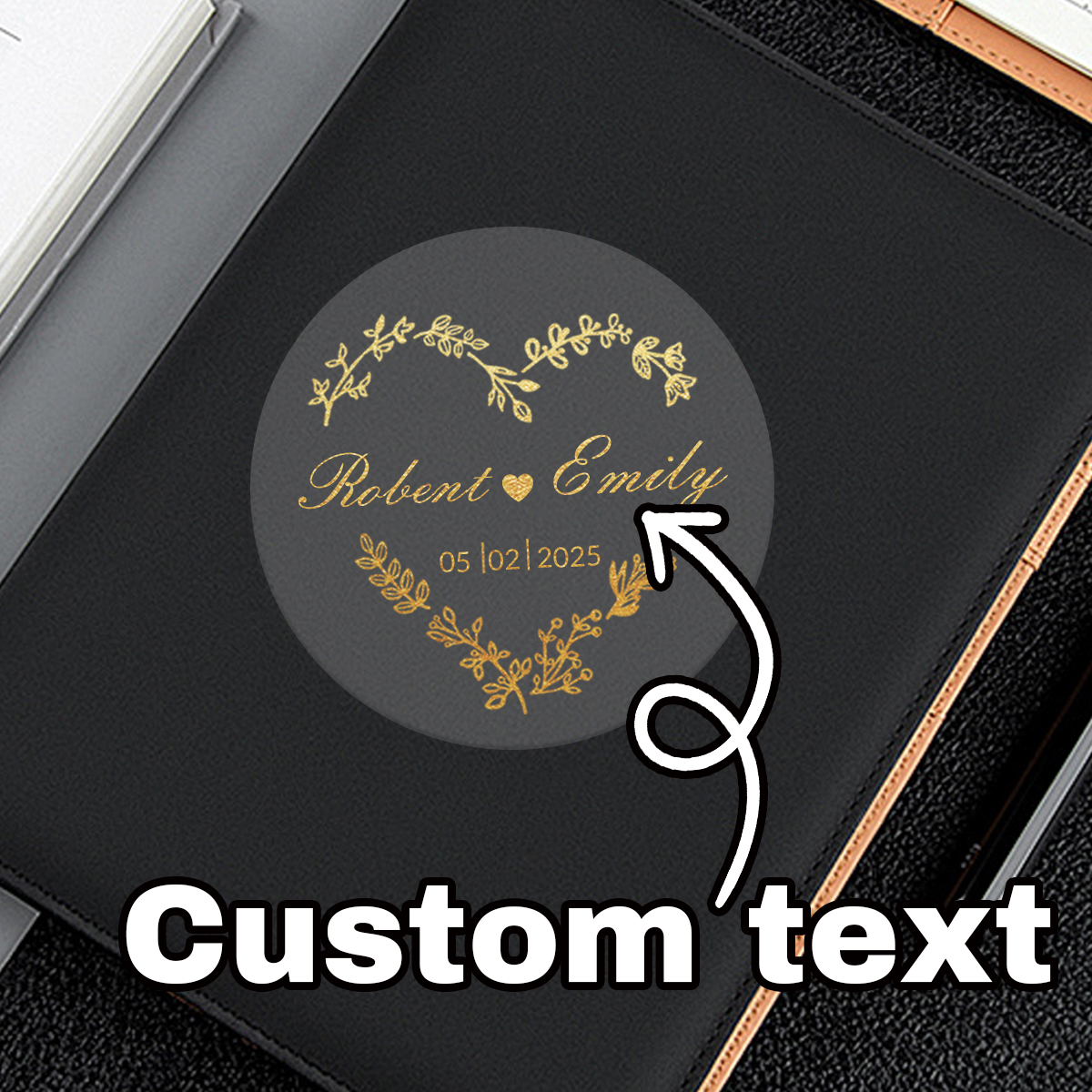 Custom Gold Foil Wedding Stick - Personalised Candle Label recension och pris