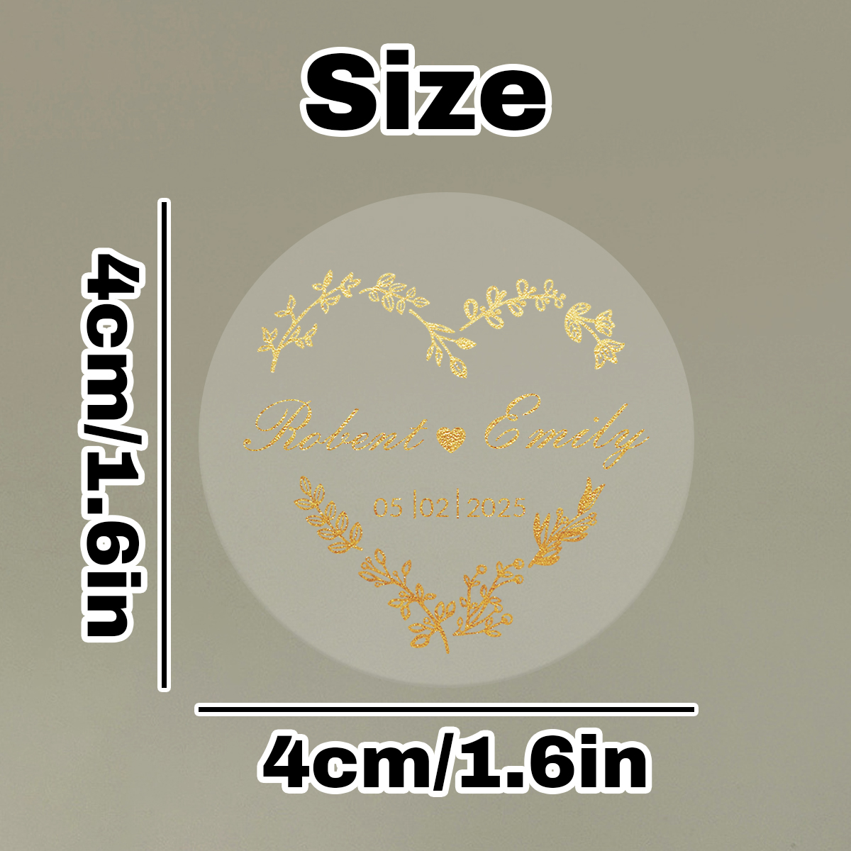 Custom Gold Foil Wedding Stick - Personalised Candle Label recension och pris